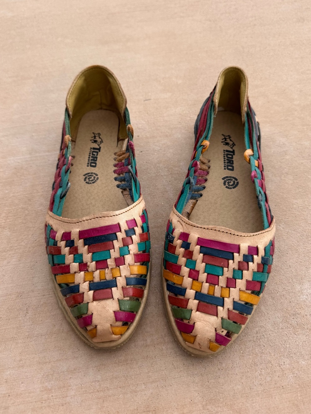 Women’s Multicolor Woven Leather Flats